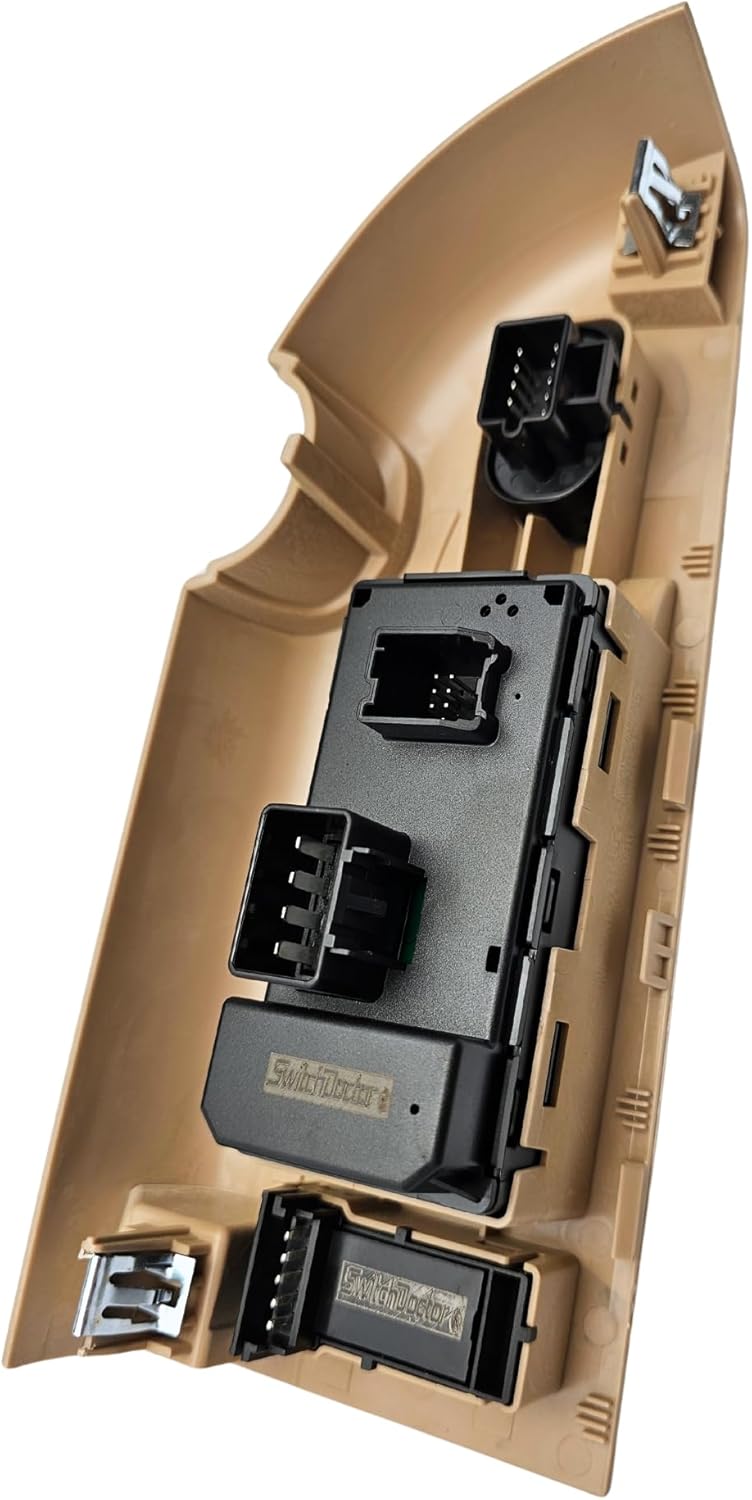 SWITCHDOCTOR Window Master Switch, Tan Bezel, Lock, & Mirror for 2007-2009 Chevrolet Silverado & GMC Sierra (Full Assembly, Crew, Extended Cab Pickup, Cashmere, Chevy) - Image 2